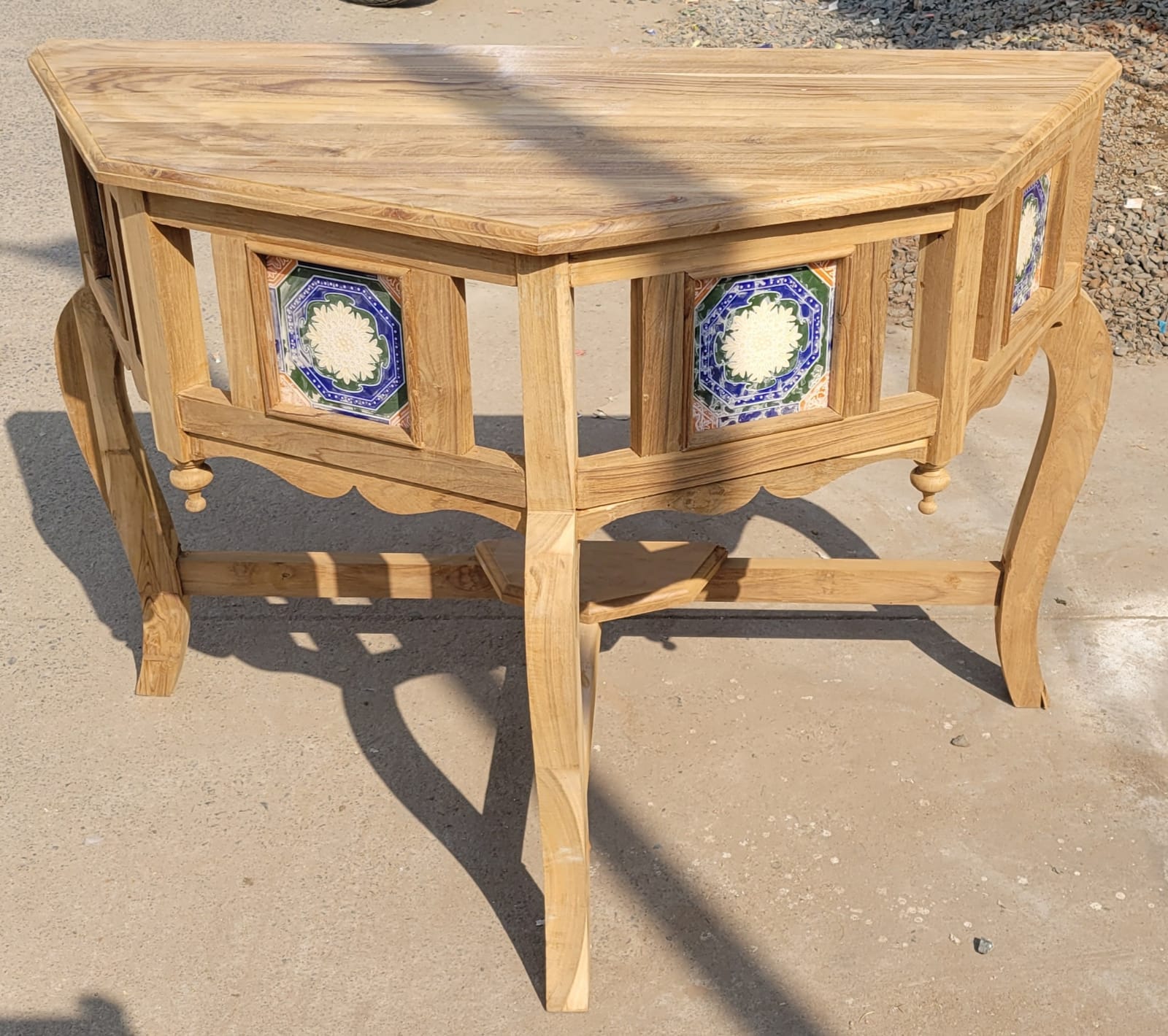 Teakwood table. Size. 20 x 42 x 30 inch height.