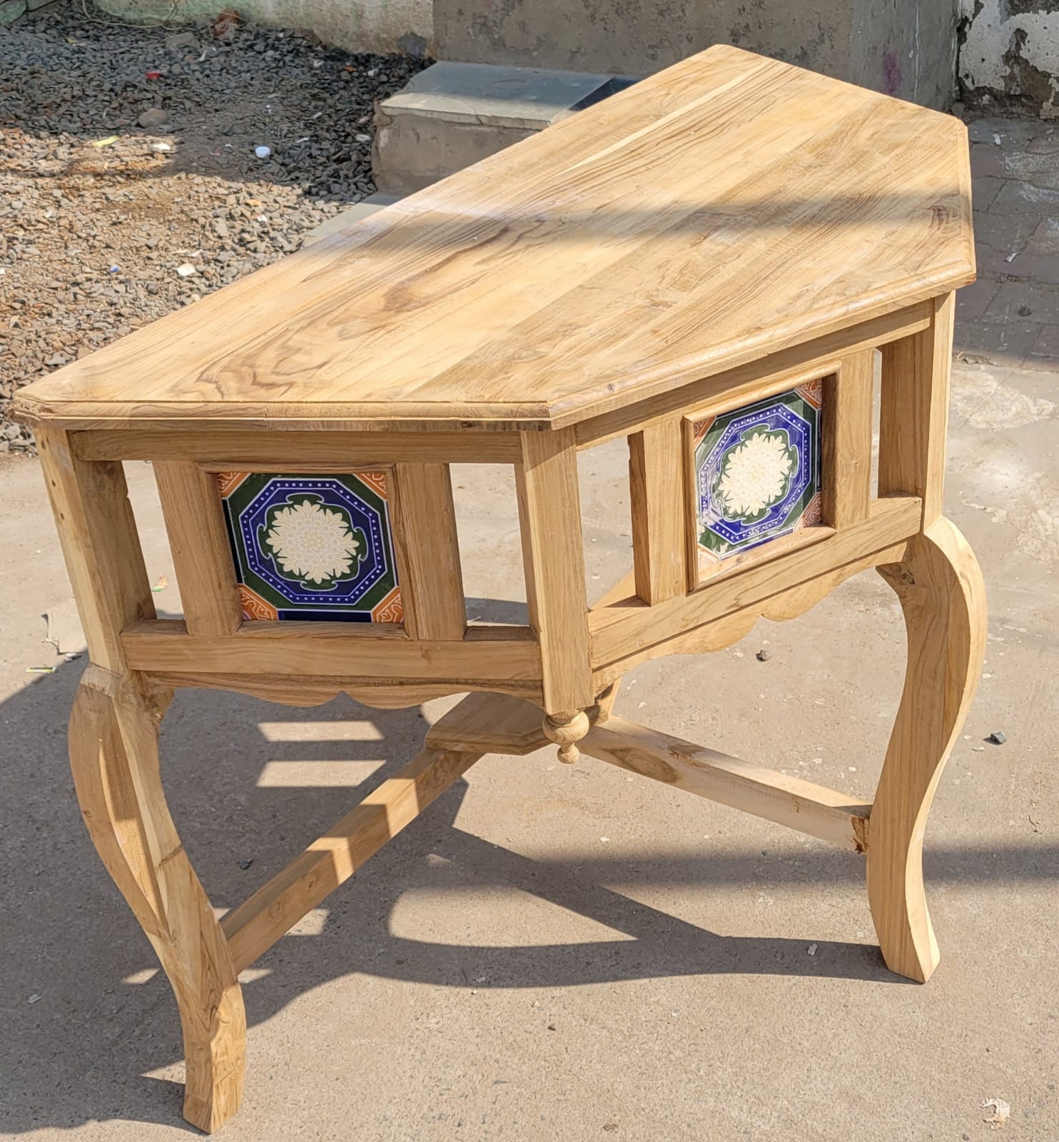 Teakwood table. Size. 20 x 42 x 30 inch height.