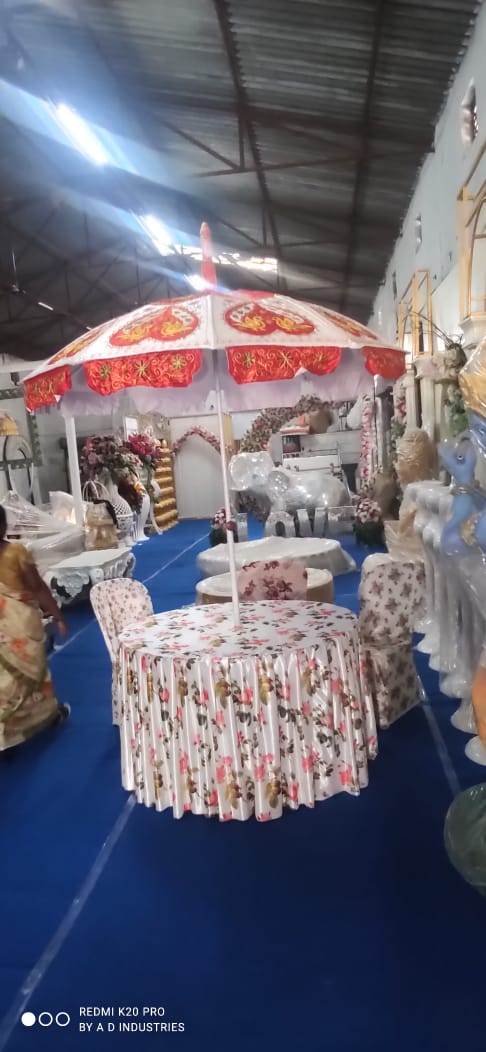 Big umbrella for table in Rajasthani theme ready f