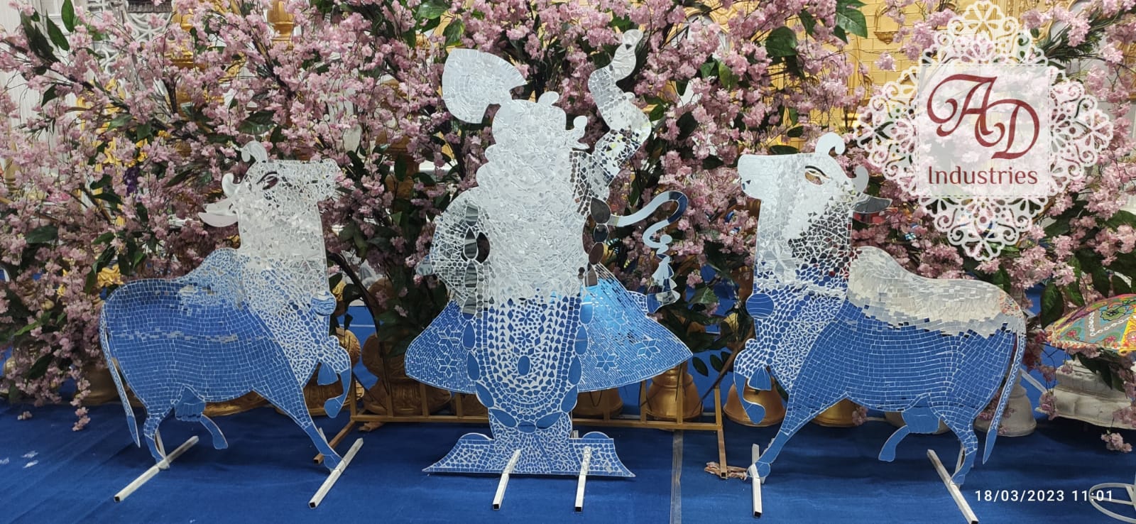 Mirror work shrinathji n cows ready for sale