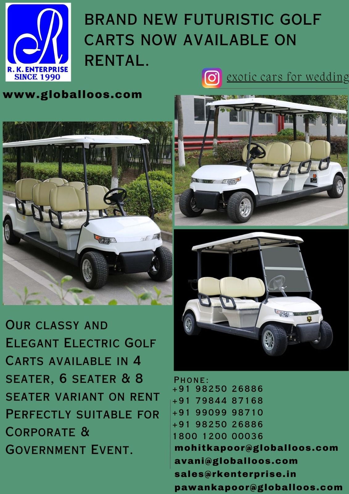 Introducing futuristic latest design golf carts fo